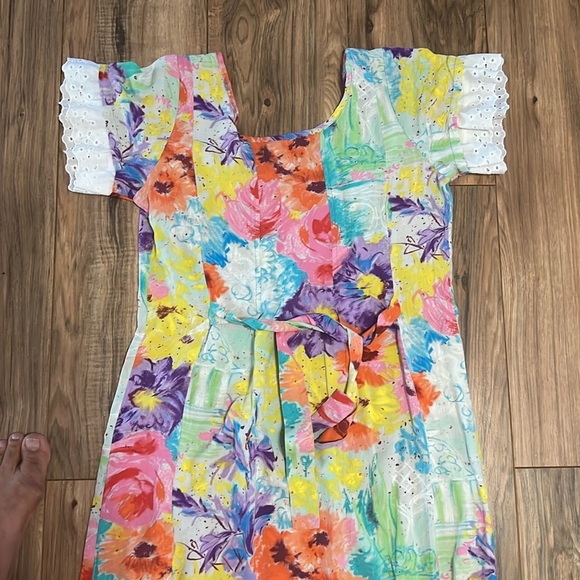 J Jams World Gazebo Floral Maxi Dress Women’s Small Short Sleeve Boho Resort - Picture 11 of 12